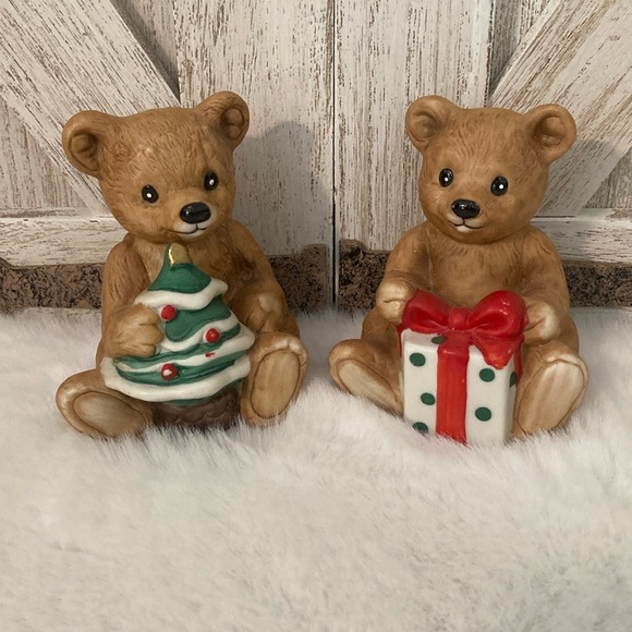 Homco Christmas Bear Figurines - Picture 1 of 8